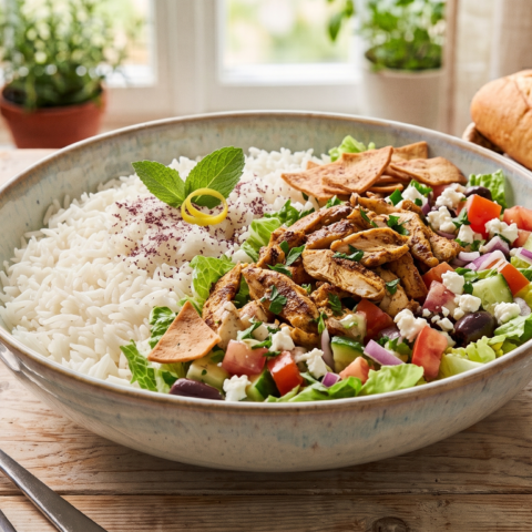Chicken Salad with Pulao Rice